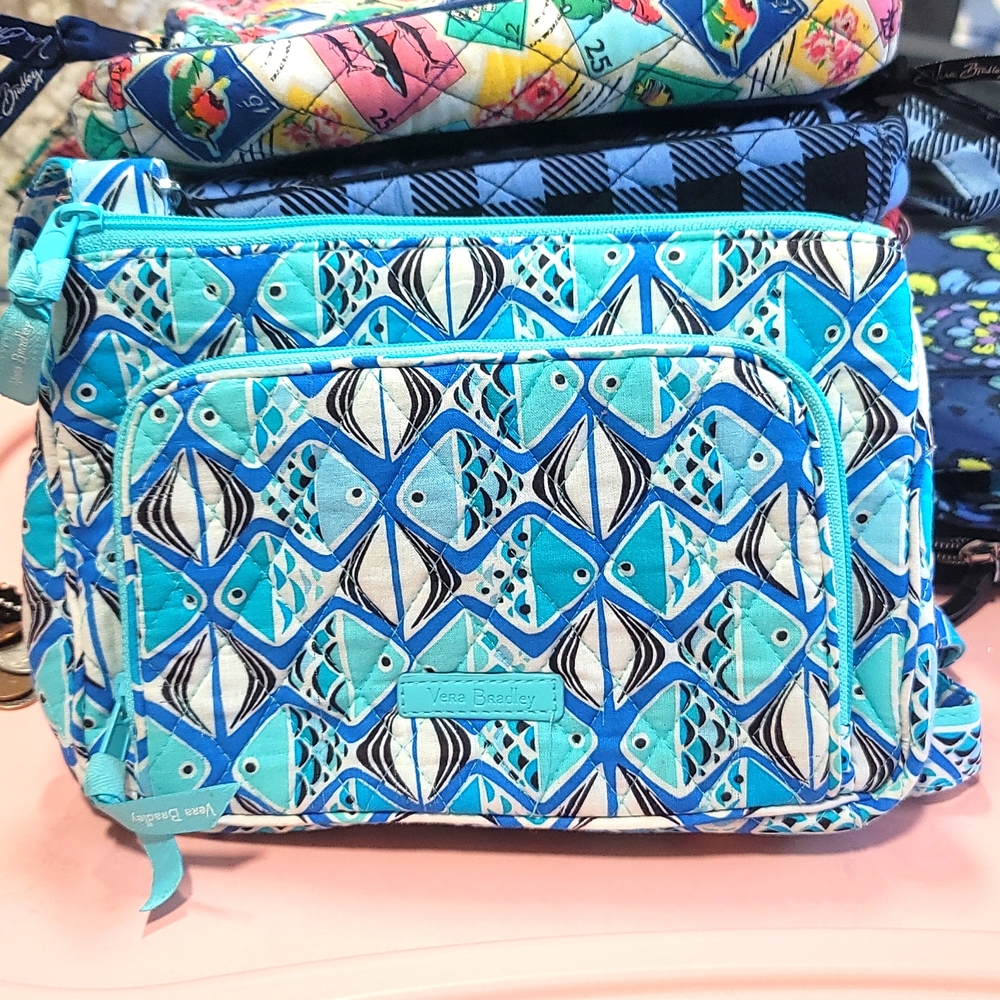 Vera Bradley Teal Go Fish Little Hipster NWOT